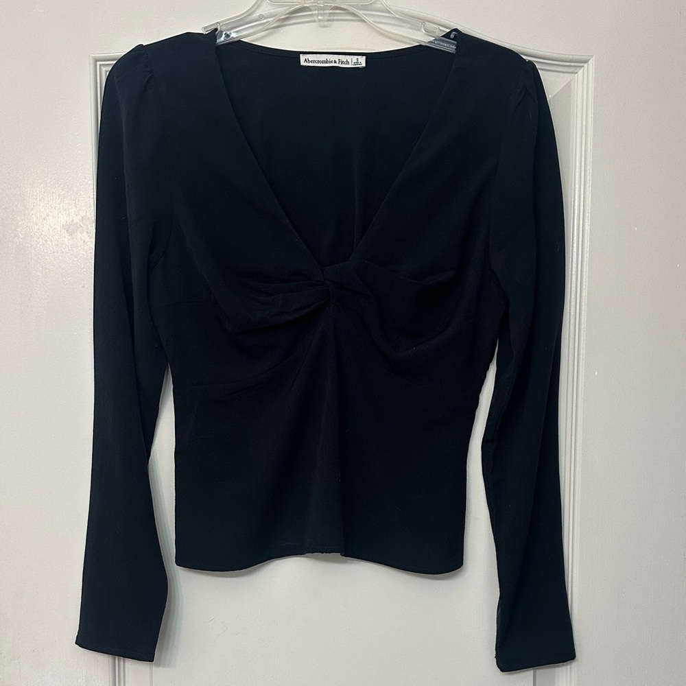 Abercrombie & Fitch Black Twist Front Blouse - Picture 3 of 4